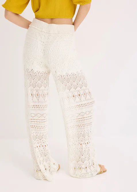 Kalhoty bez zapínání, s dírkovaným vzorem, bonprix