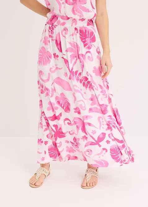 Dlouh&aacute; sukně ze strukturovan&eacute; visk&oacute;zy, bonprix