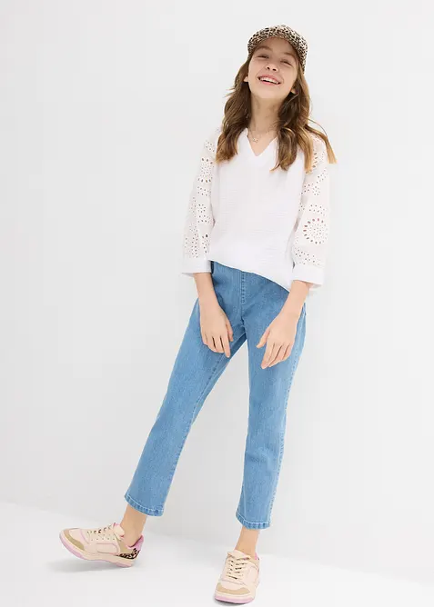 7/8 kalhoty bez zapínání, Mid Waist, bonprix