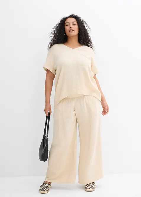 Úpletová tunika z jemného mušelínu, bonprix