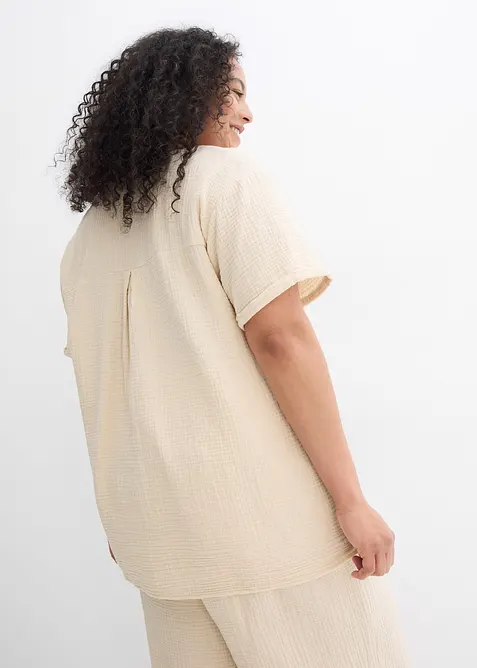 Úpletová tunika z jemného mušelínu, bonprix