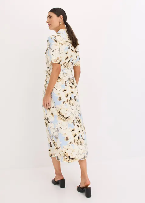 Košilové šaty z viskózy, s páskem na zavazování, bonprix