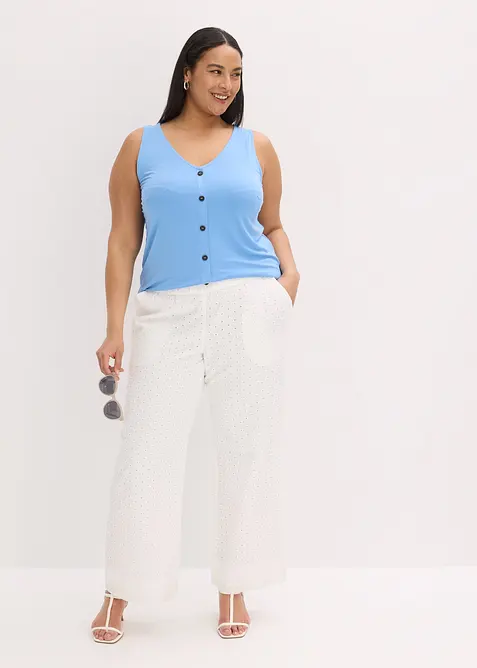 Top s knofl&iacute;kovou li&scaron;tou, bonprix