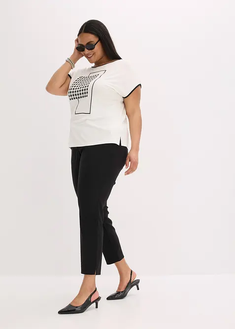 Tričko s natištěným motivem a kontrastními paspulkami, bonprix