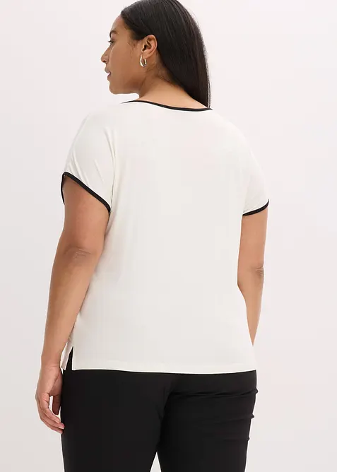 Tričko s natištěným motivem a kontrastními paspulkami, bonprix