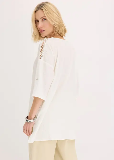 Halenka se strukturou a krajkovým pásem, bonprix