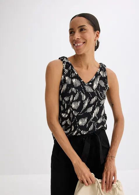 Top s potiskem, ze strukturovaného žerzeje, bonprix