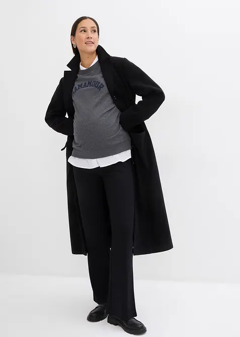 Těhotenské kalhoty s mírně rozšířenými nohavicemi, z materiálu Punto di Roma, bonprix