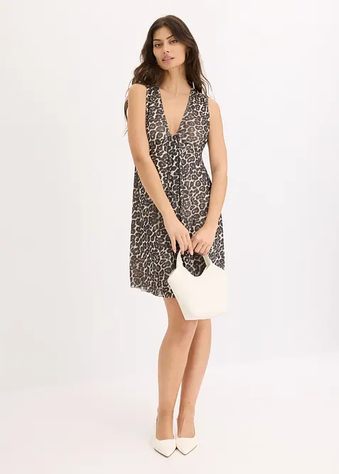 Žerzejové šaty se síťovinou, bonprix