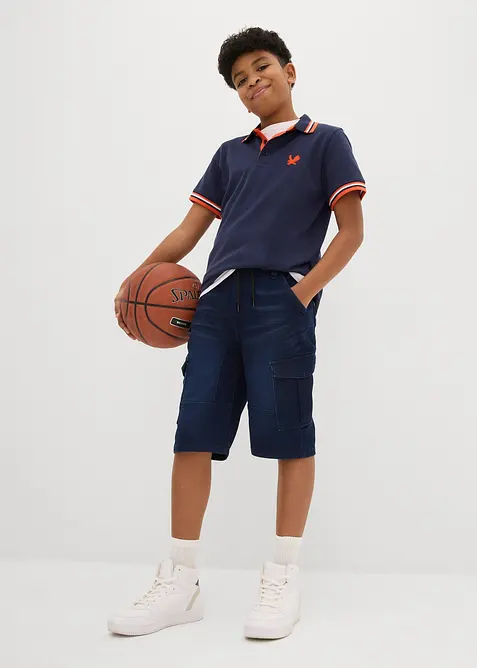 Džínové bermudy z teplákoviny, Regular Fit, bonprix