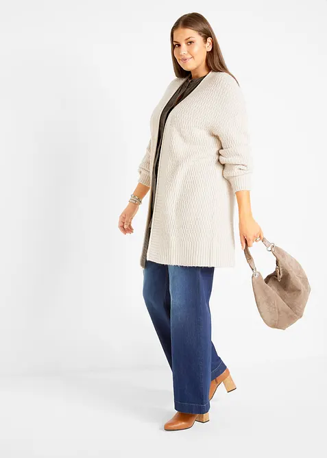 Džíny, Wide Leg, Mid Waist, pohodlný pas, bonprix