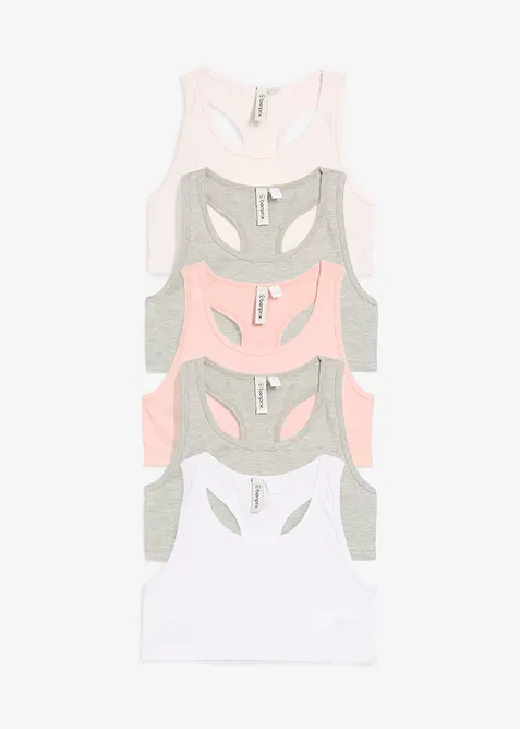 Podprsenkov&yacute; top s měkkou bavlnou (5 ks v balen&iacute;), bonprix