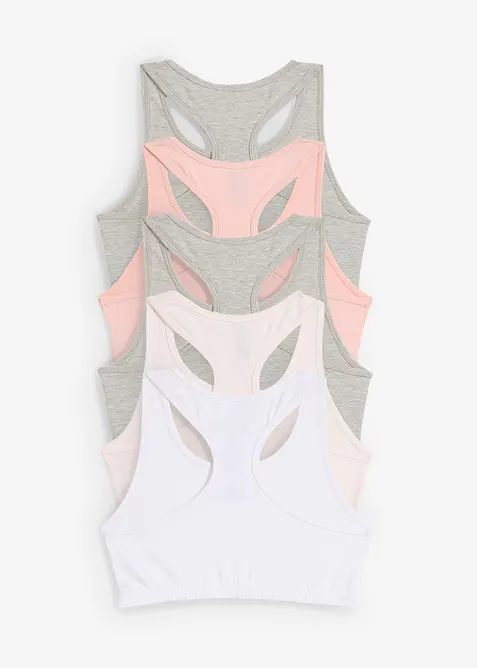 Podprsenkov&yacute; top s měkkou bavlnou (5 ks v balen&iacute;), bonprix