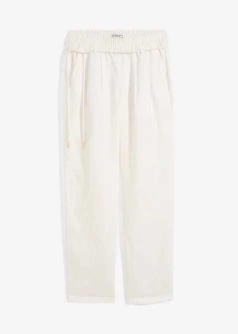 Kalhoty bez zap&iacute;n&aacute;n&iacute;, z čist&eacute;ho lnu, bonprix