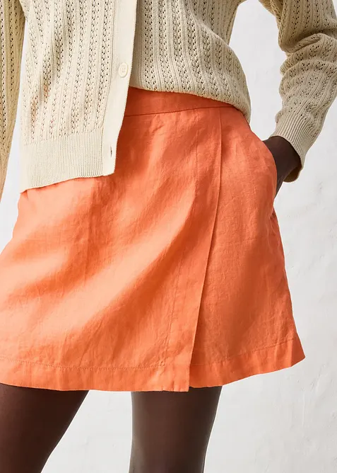 Kalhotová sukně z čistého lnu, bonprix