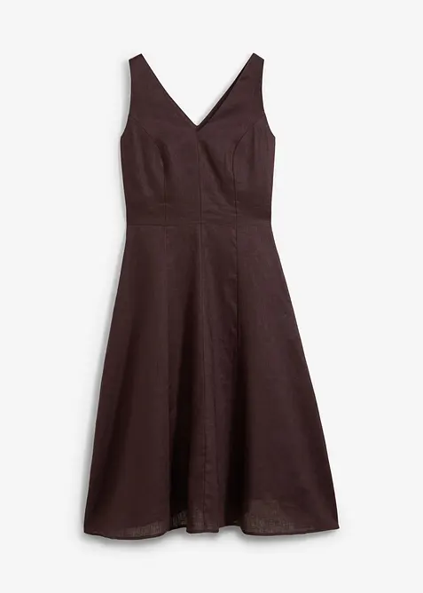 Midi šaty z čistého lnu, bonprix