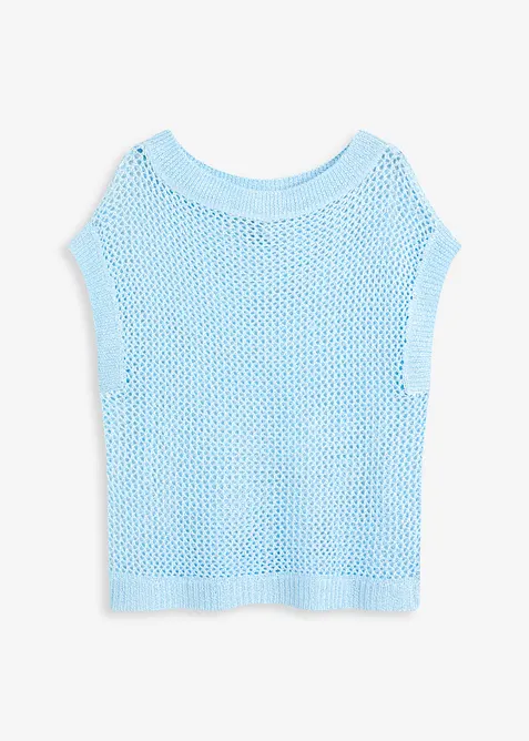 Ažurový svetr z lesklé páskové příze, bonprix