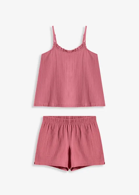 Krátké pyžamo z měkkého mušelínu, se špagetovými ramínky, bonprix