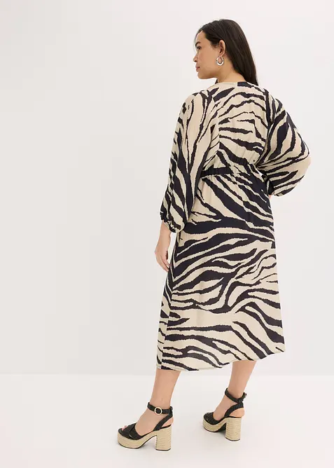 Midi šaty ze splývavé viskózové směsi, bonprix