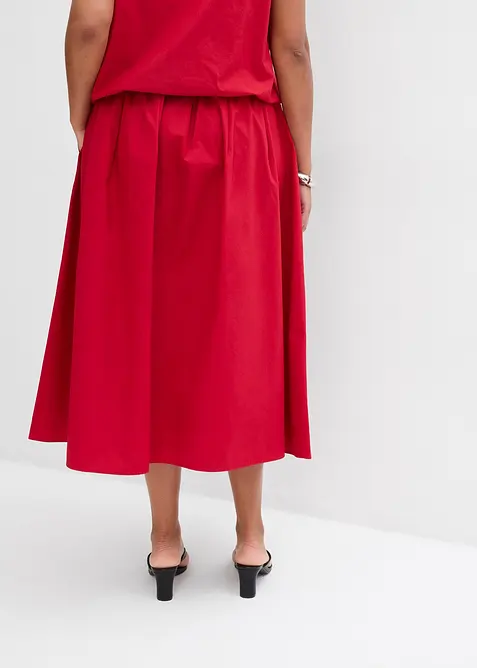 Midi sukně z čist&eacute; bavlny, bonprix