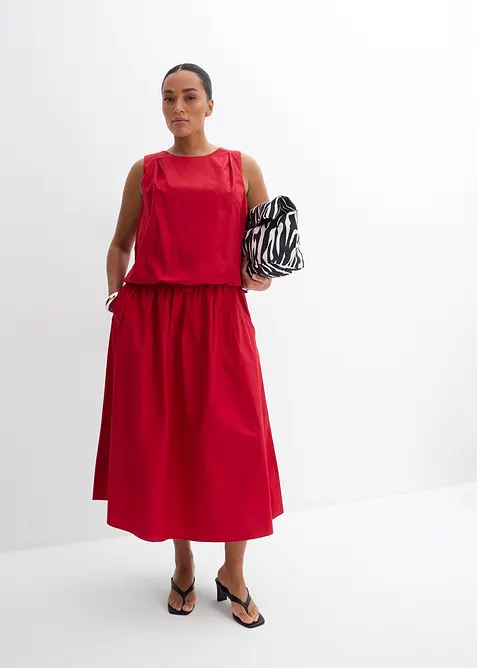 Midi sukně z čist&eacute; bavlny, bonprix