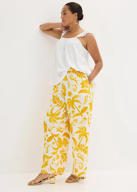 Žerzejový top s volány na ramínkách, bonprix