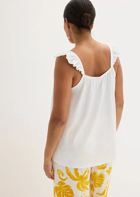 Žerzejový top s volány na ramínkách, bonprix