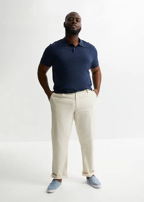 Kalhoty bez zapínání, ze vzdušné směsi se lnem, Relaxed Fit, Straight, bonprix