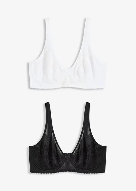 Zmenšovací podprsenka s polstrovanými ramínky (2 ks v balení), bonprix