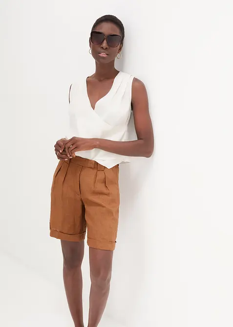 Bermudy z čistého lnu, bonprix