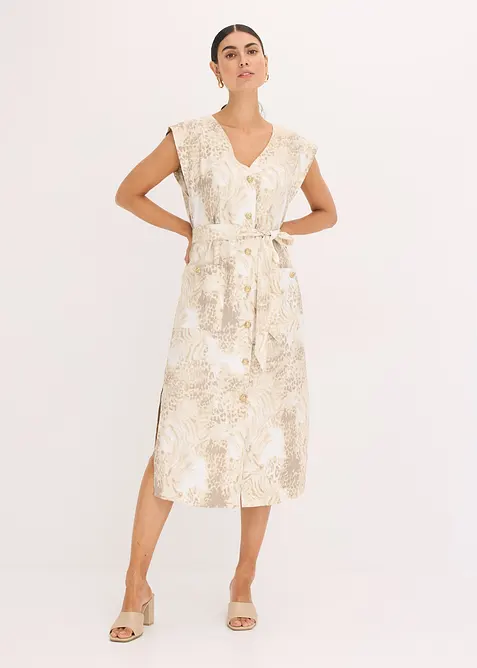 Viskózové šaty s vázačkou (2dílná souprava), bonprix