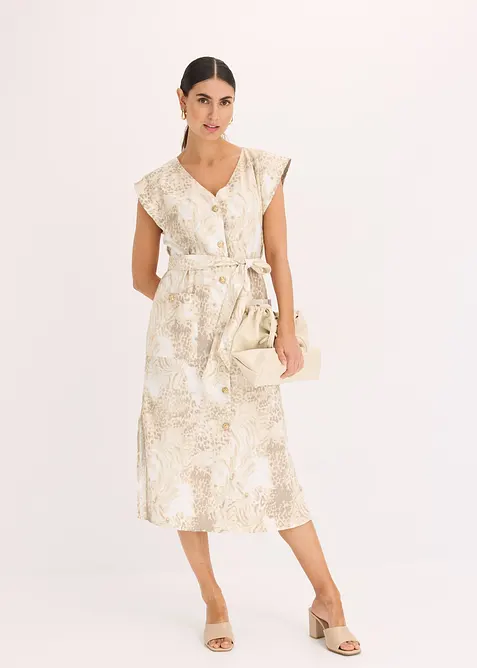 Viskózové šaty s vázačkou (2dílná souprava), bonprix