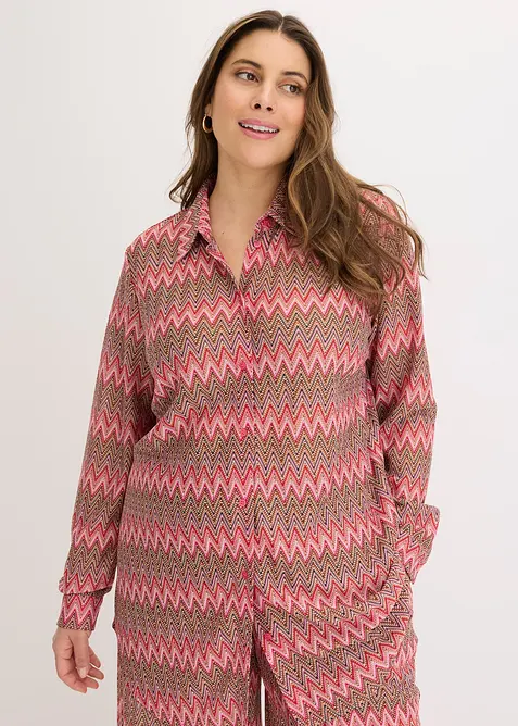 Dlouh&aacute; halenka s h&aacute;čkovan&yacute;m vzhledem, bonprix