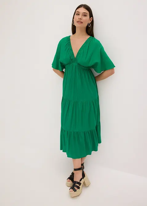 Midi šaty ze splývavé viskózy, bonprix