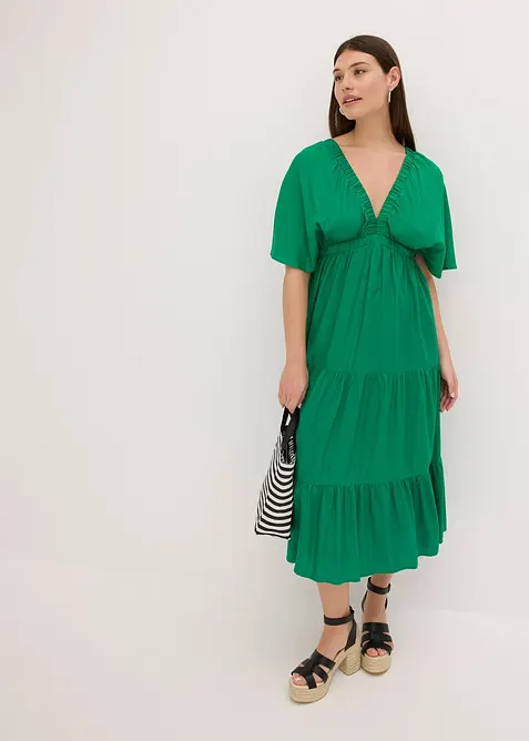 Midi šaty ze splývavé viskózy, bonprix