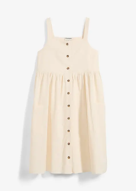 Šaty na ramínka, z chladivé směsi se lnem, bonprix