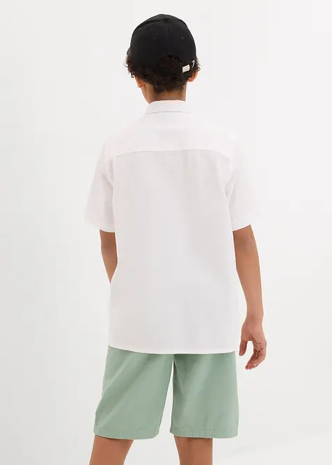 Košile s krátkým rukávem, ze vzdušné lněné směsi, bonprix