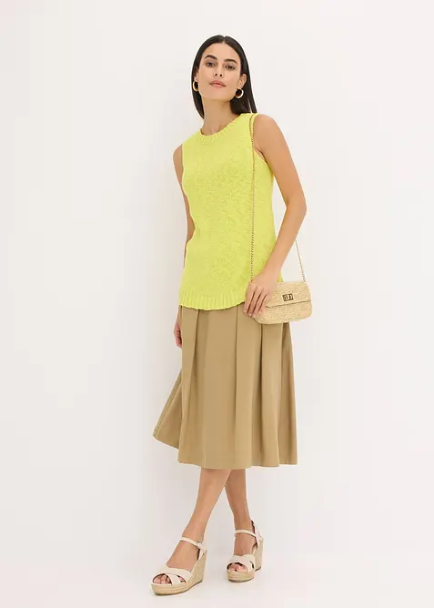 Pletený top z bavlny, s nopkovou strukturou, bonprix