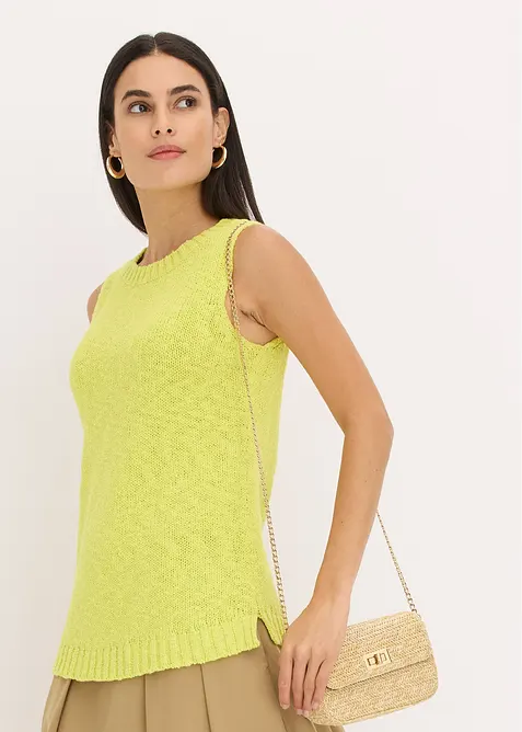 Pletený top z bavlny, s nopkovou strukturou, bonprix