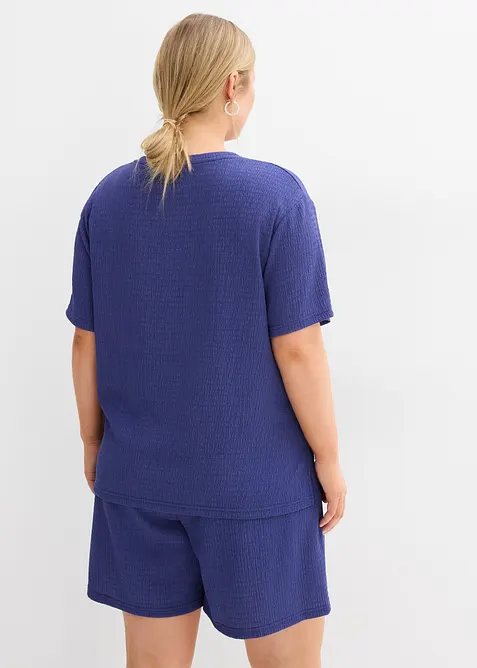 Tričko z krepu s efektem stromové kůry, bonprix