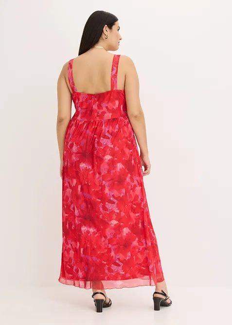 Maxi šaty z měkké síťoviny s potiskem, bonprix