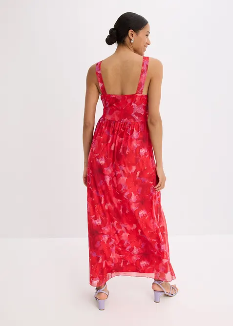 Maxi šaty z měkké síťoviny s potiskem, bonprix