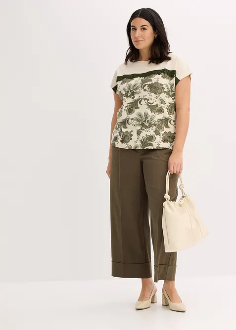 Oversize triko s krajkovou légou, bonprix