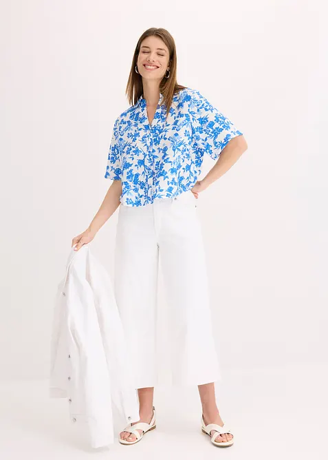 Kalhoty Culotte z elastické bavlněné směsi, bonprix