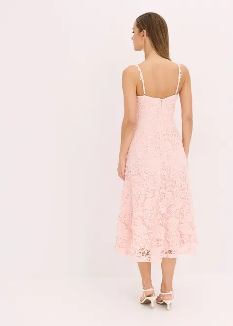 Krajkové šaty s dekorativními ramínky, bonprix