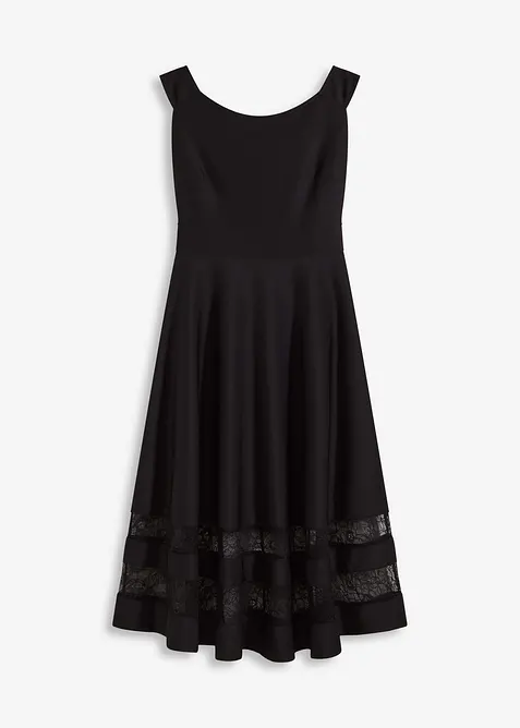 Carmen šaty s krajkou a páskem, bonprix