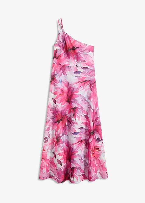 Šaty na jedno rameno, ze strukturovaného krepu, bonprix