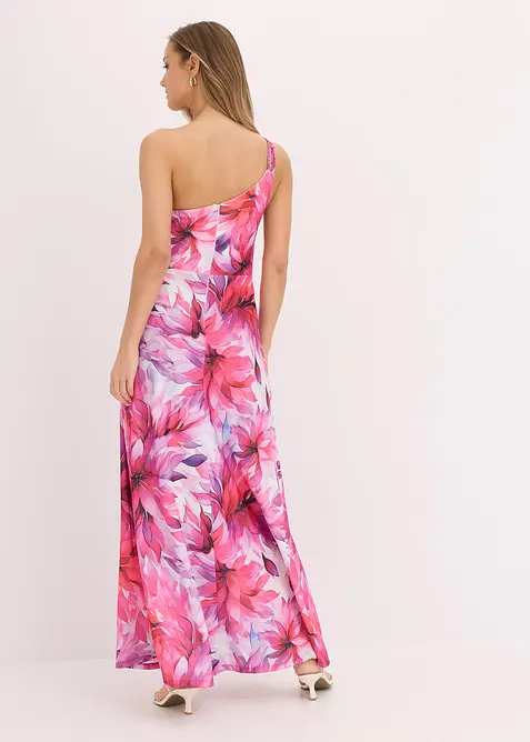 Šaty na jedno rameno, ze strukturovaného krepu, bonprix