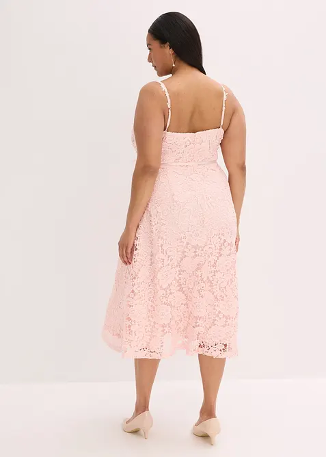 Krajkové šaty s dekorativními ramínky, bonprix