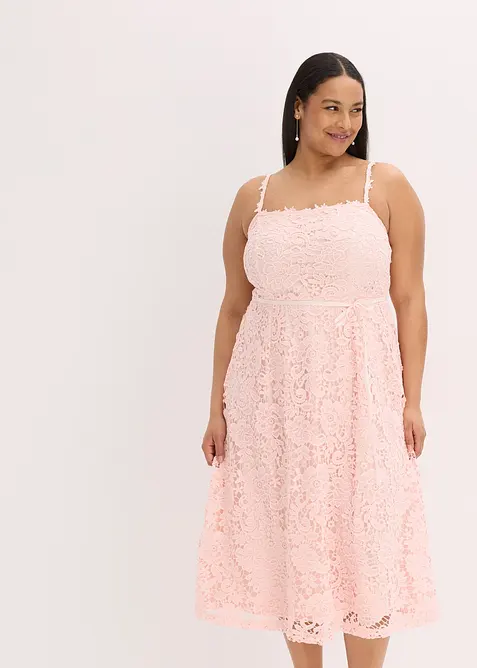 Krajkové šaty s dekorativními ramínky, bonprix